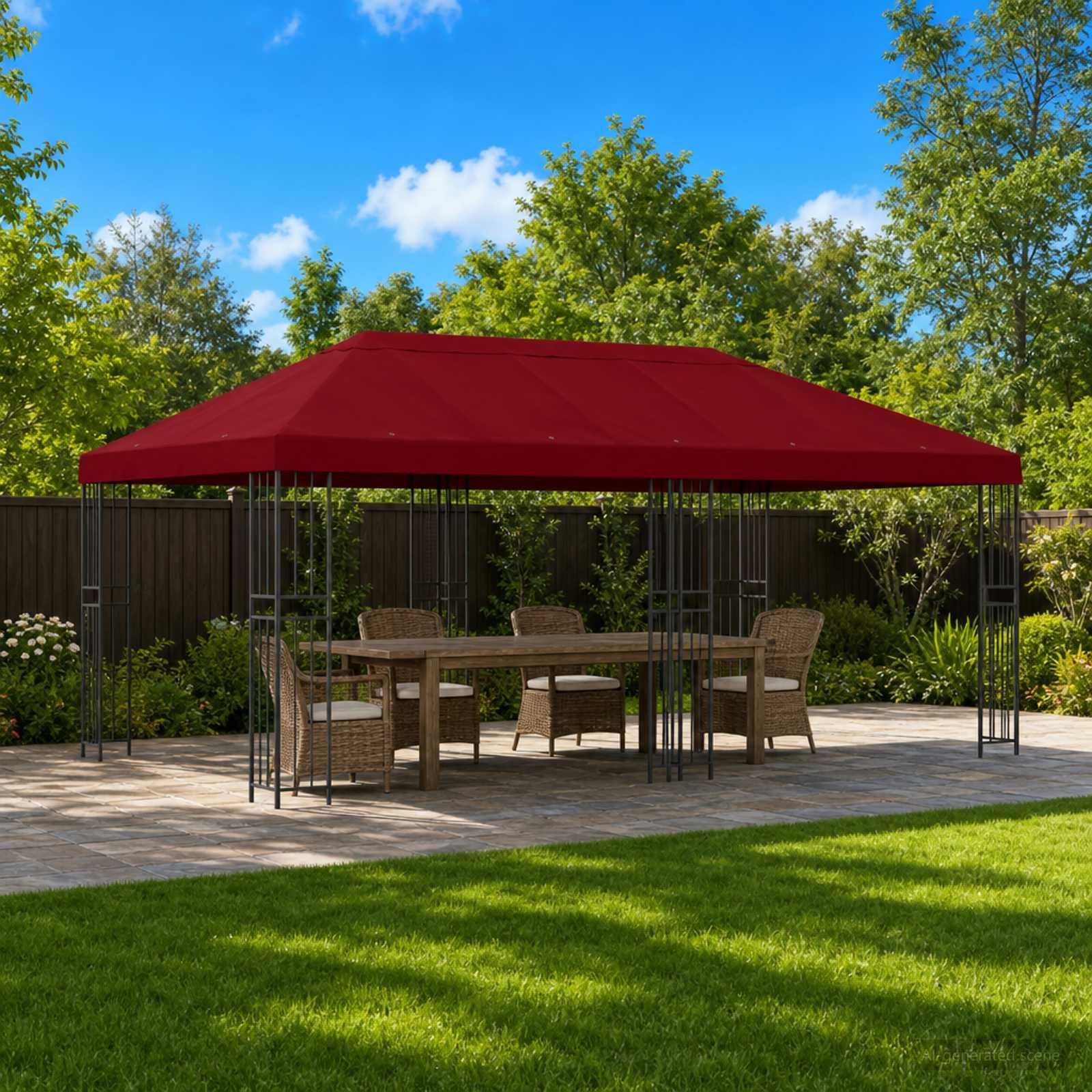 Gazebo klap-cover 6 × 3 m - bordeaux polyester 190 gsm