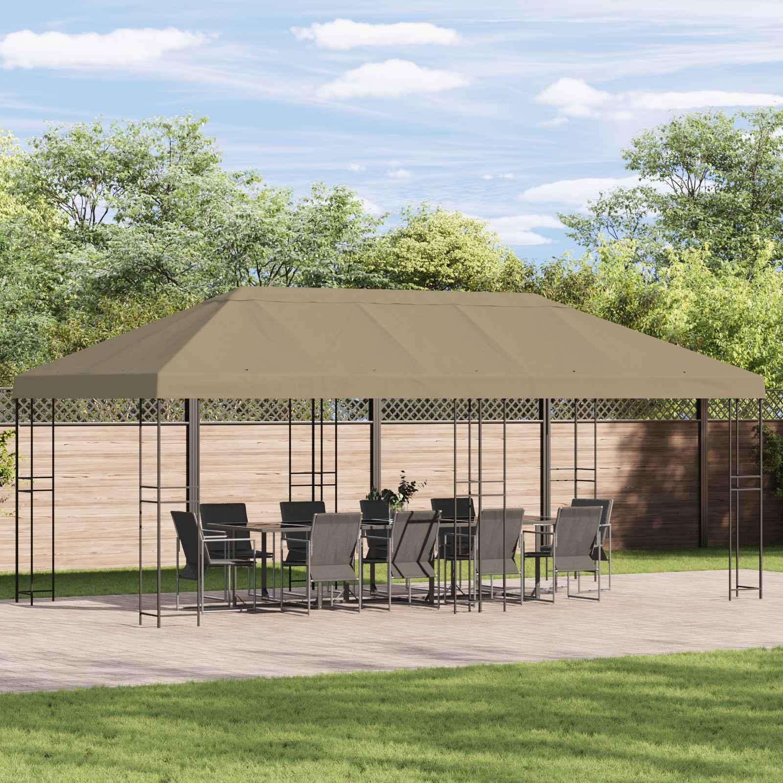Pavillon tagdug 6 x 3 m - beige polyester 190 g/m²