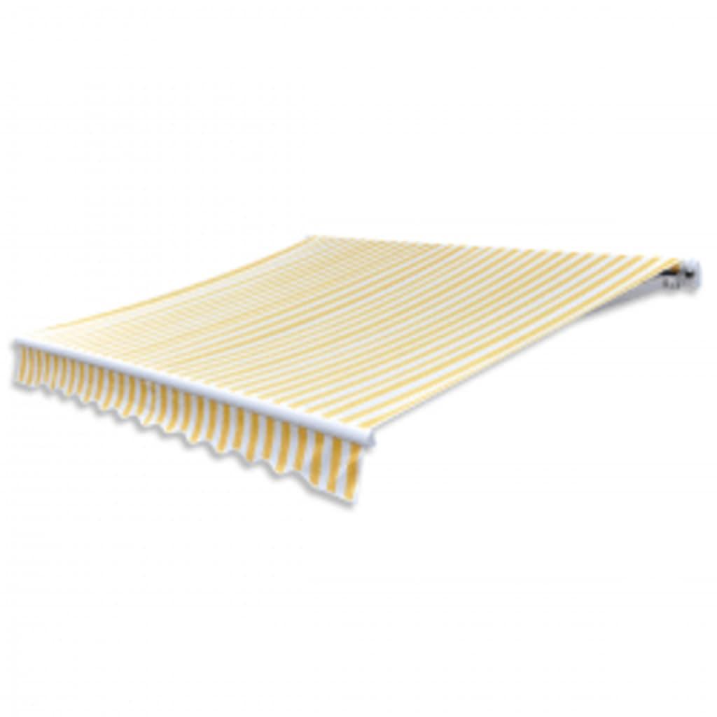 Motoriseret foldemarkise 600 cm - gul/hvid stribet