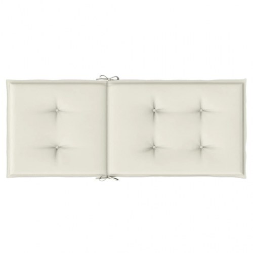 Stolehynder med høj ryg - 6 stk., 120×50×4 cm, stof i meleret creme (OUTLET A)