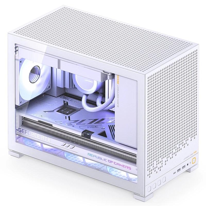 Jonsbo D32 PRO White PC-Gehäuse, Mini-Gehäuse, mATX, Tempered Glass