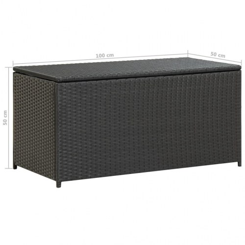 Opbevaringskasse til haven i polyrattan 100 × 50 × 50 cm - sort (OUTLET A+)