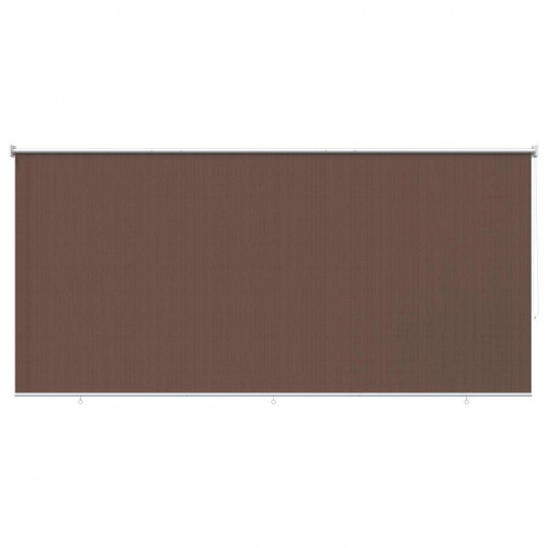 Udendørs rulleskærm gråbrun 350 x 140 cm HDPE med 90% UV-blok