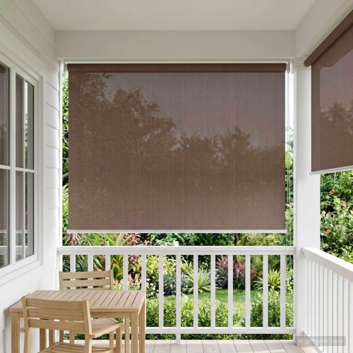 Udendørs rulleskærm gråbrun 80 x 230 cm HDPE med 90% UV-blok