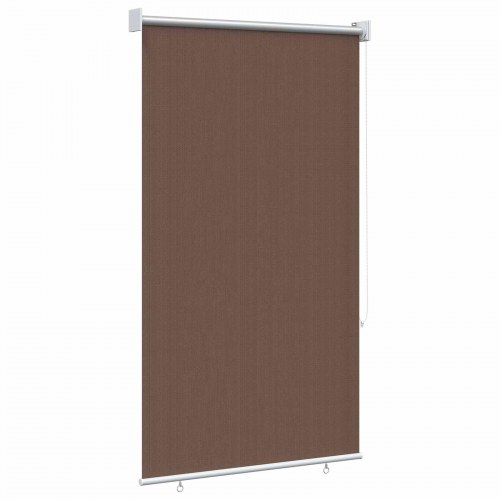 Udendørs rulleskærm gråbrun 100 x 140 cm HDPE med 90% UV-blok
