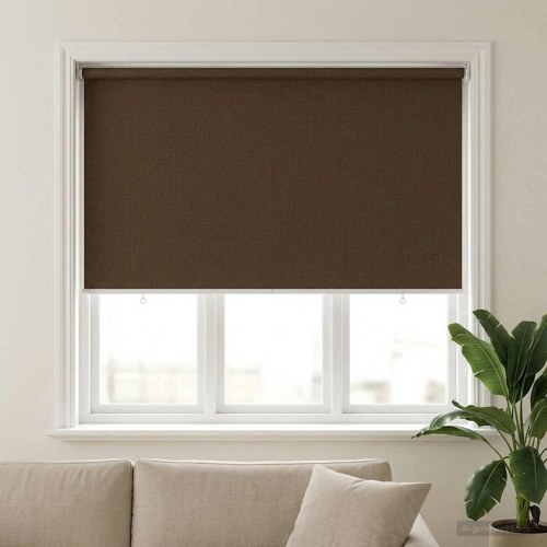 Udendørs rulleskærm brun 140 x 140 cm HDPE med 90% UV-blok