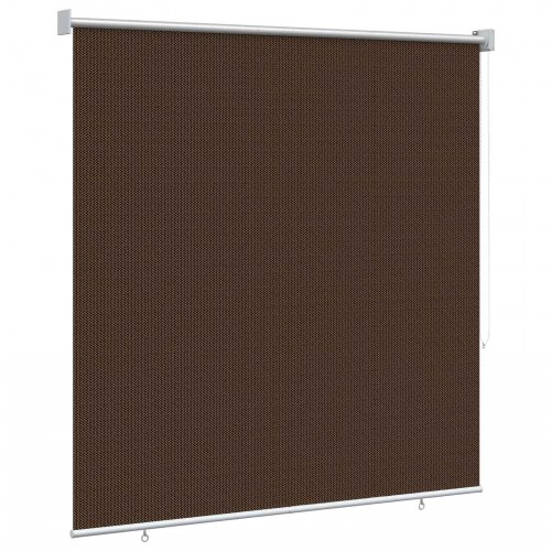 Udendørs rulleskærm brun 140 x 140 cm HDPE med 90% UV-blok