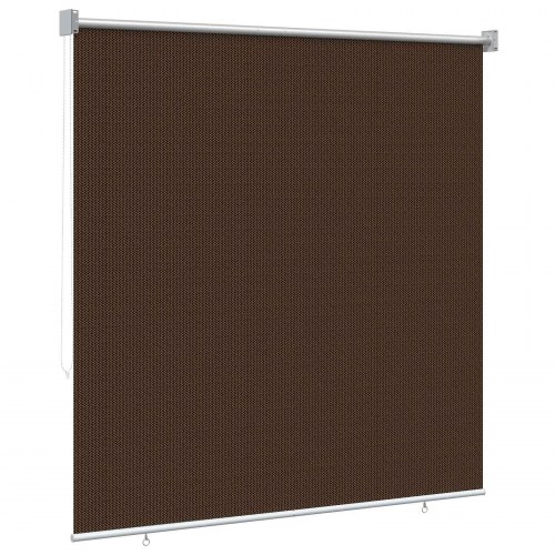Udendørs rulleskærm brun 140 x 140 cm HDPE med 90% UV-blok