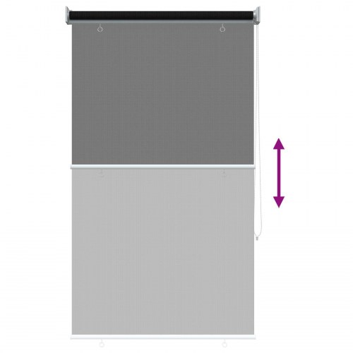 Udendørs rullegardin i HDPE sort 80 x 140 cm med 90 % UV-blokering