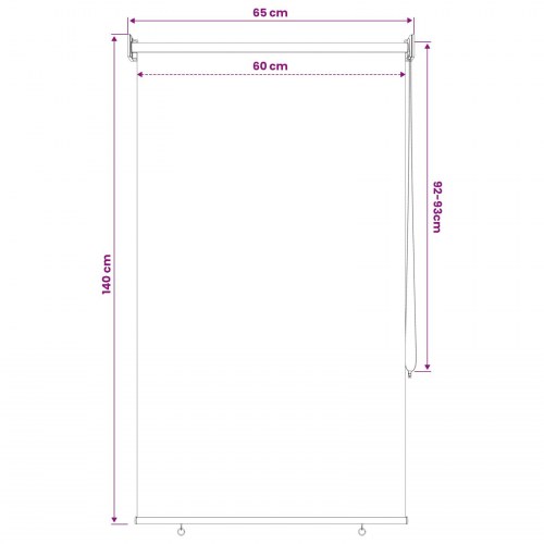 Udendørs rulleskærm brun 60 x 140 cm HDPE med 90 % UV-blok
