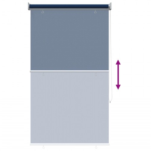 Udendørs rullegardin med 90% UV-blokering blå 80 x 140 cm HDPE