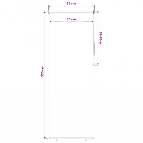 Udendørs rulleskærm 90% UV-blok mørkegrøn 80 x 230 cm HDPE