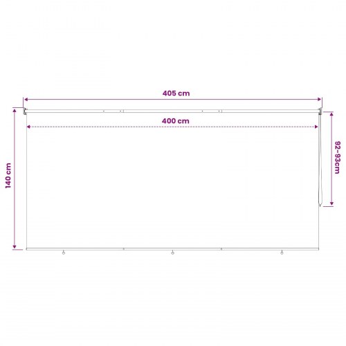 Udendørs rulleskærm mørkegrøn 400 x 140 cm HDPE