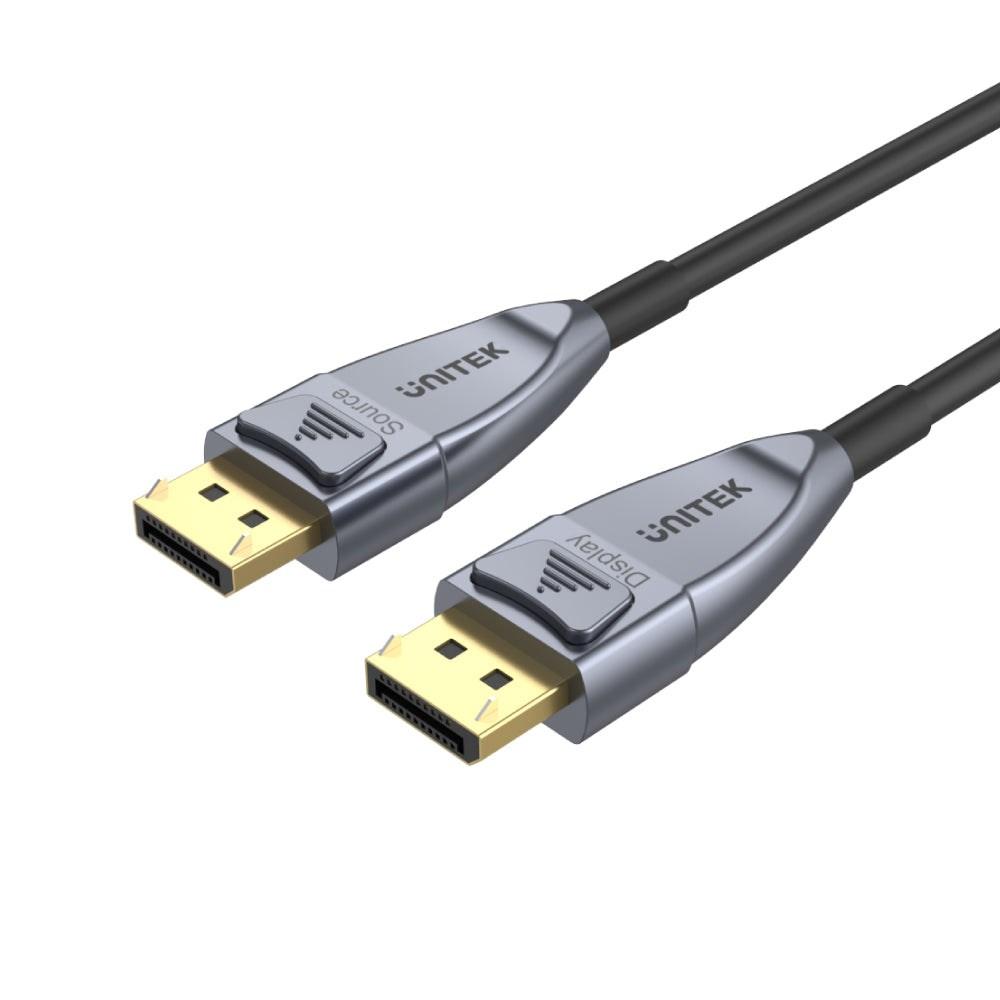 UNITEK C1617GY DisplayPort-kabel 15 m sort/sølv billede