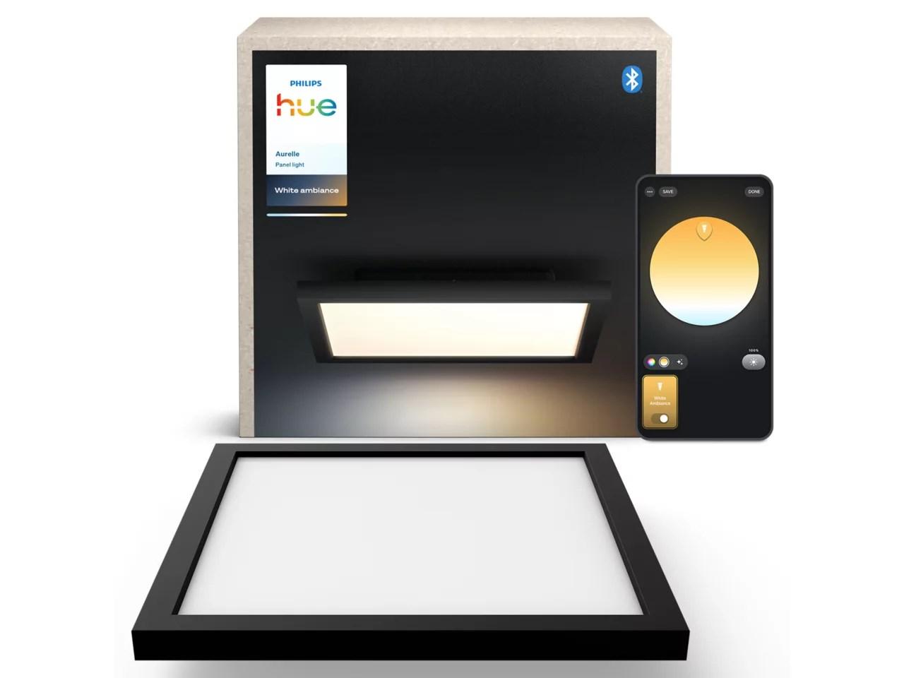 Philips Hue Aurelle firkantet panel lampe sort - White Ambiance 2200-6500