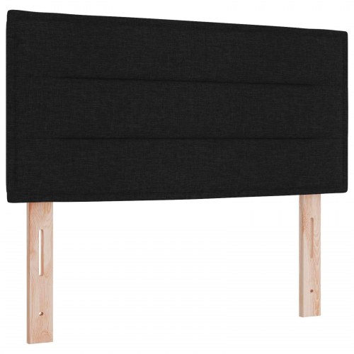 Boksmadras med topmadras og hovedgærde 120 x 190 cm - sort stof