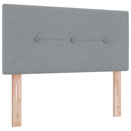 Ottoman seng med opbevaring og madras 90 x 200 cm - lysegrå stof