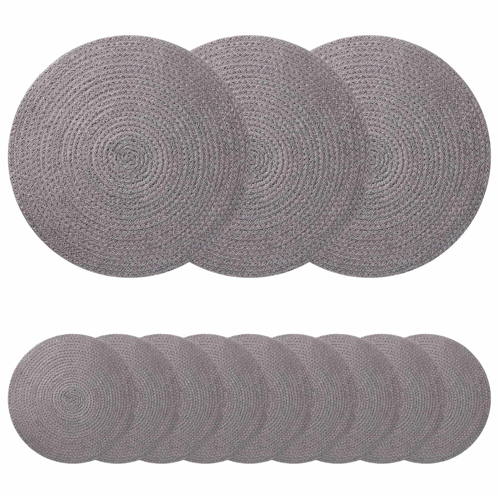 Jute dækkeservietter 12 stk grå Ø 30 cm i 100% Tossa jute