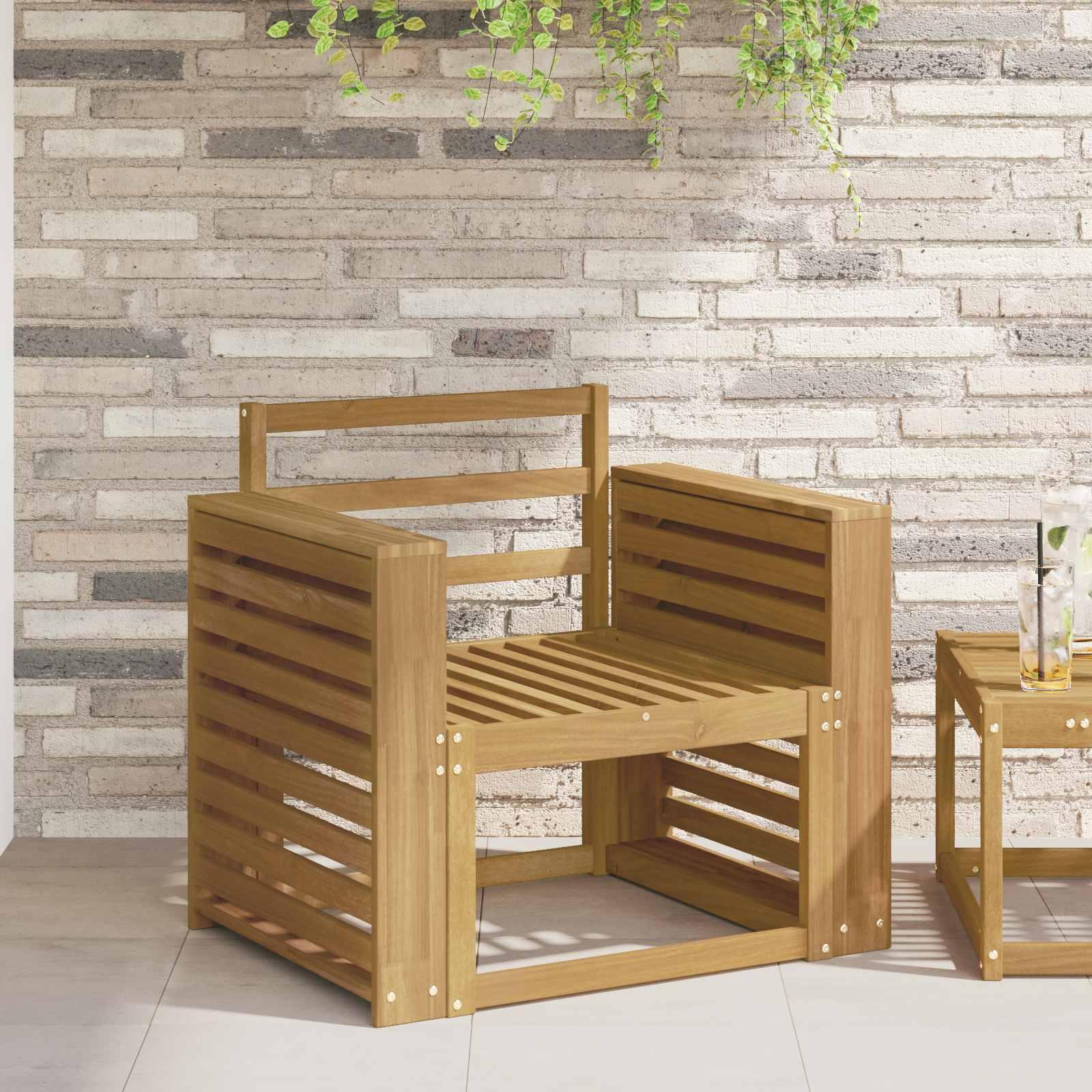 Armlænsmodul til sofa 2 stk hvid 58,5 x 10 x 61 cm massivt akacietræ billede