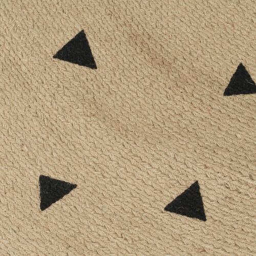 Håndlavet tæppe med trekantsprint jute 90 cm