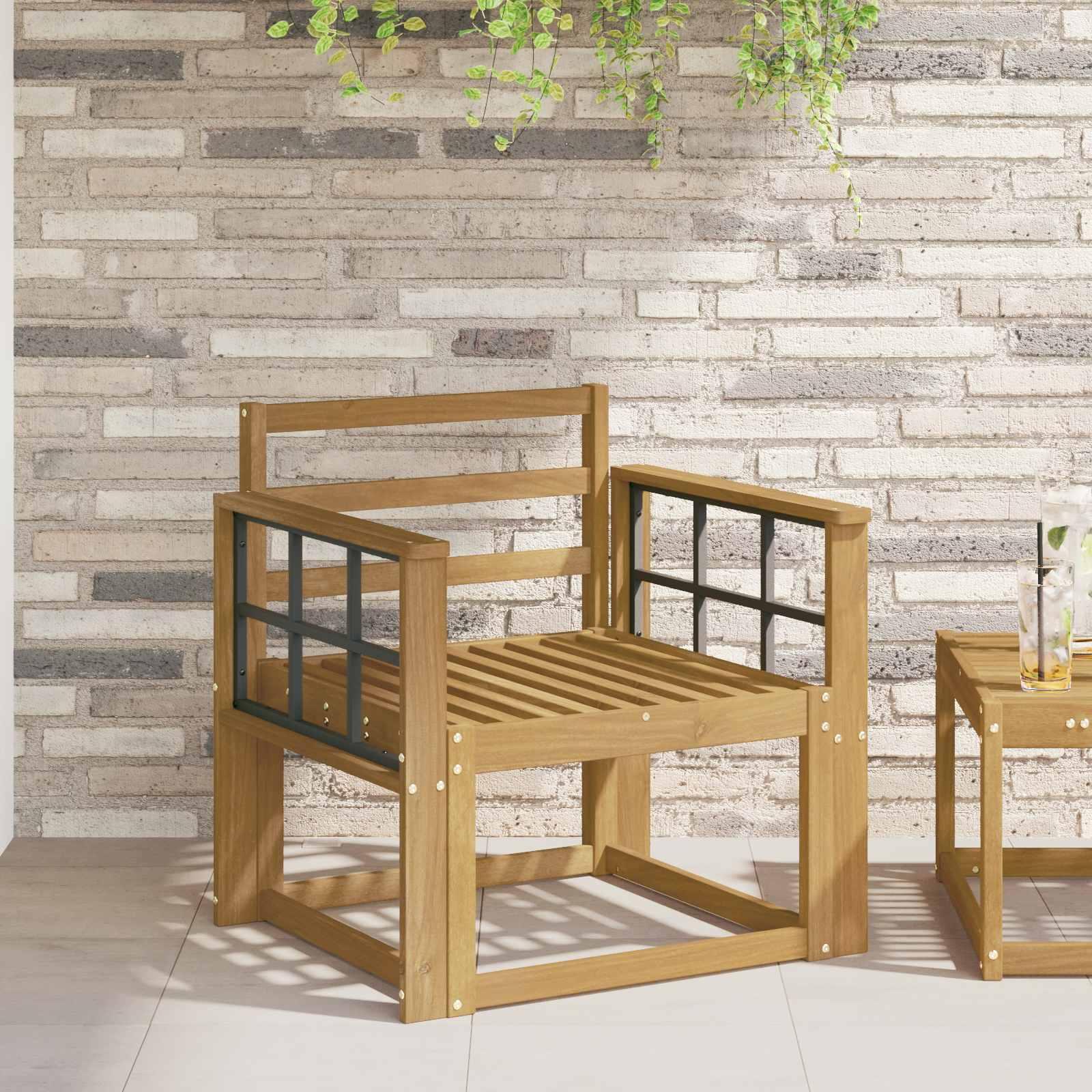 Armlænsmodul til sofa 2 stk i hvid 60 x 6 x 61 cm massivt akacietræ billede