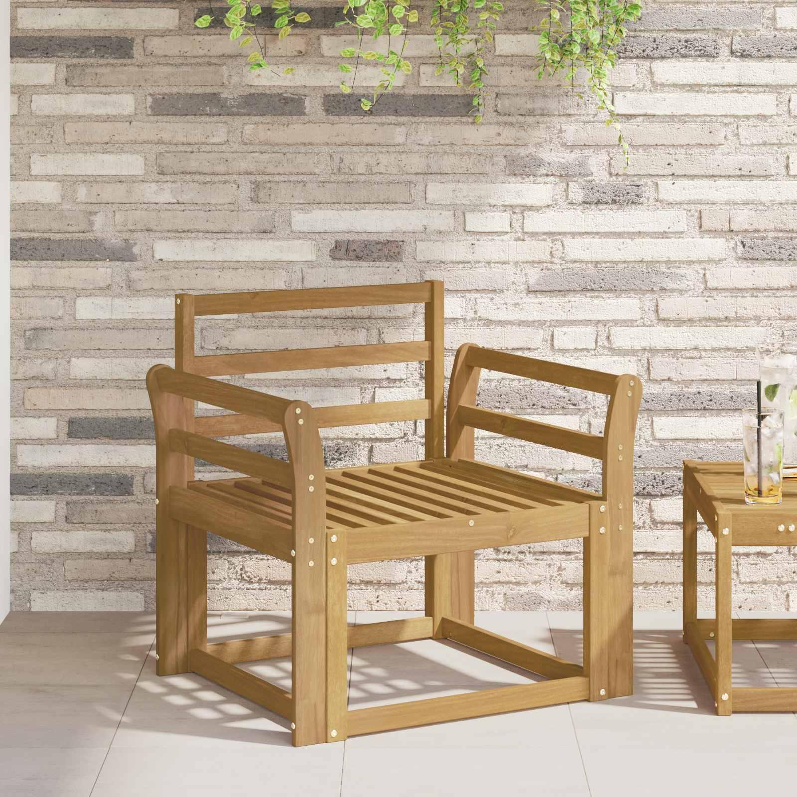 Armlænsmodul 2 stk til sofa hvid 58,5 x 8,5 x 60 cm i massivt akacietræ billede