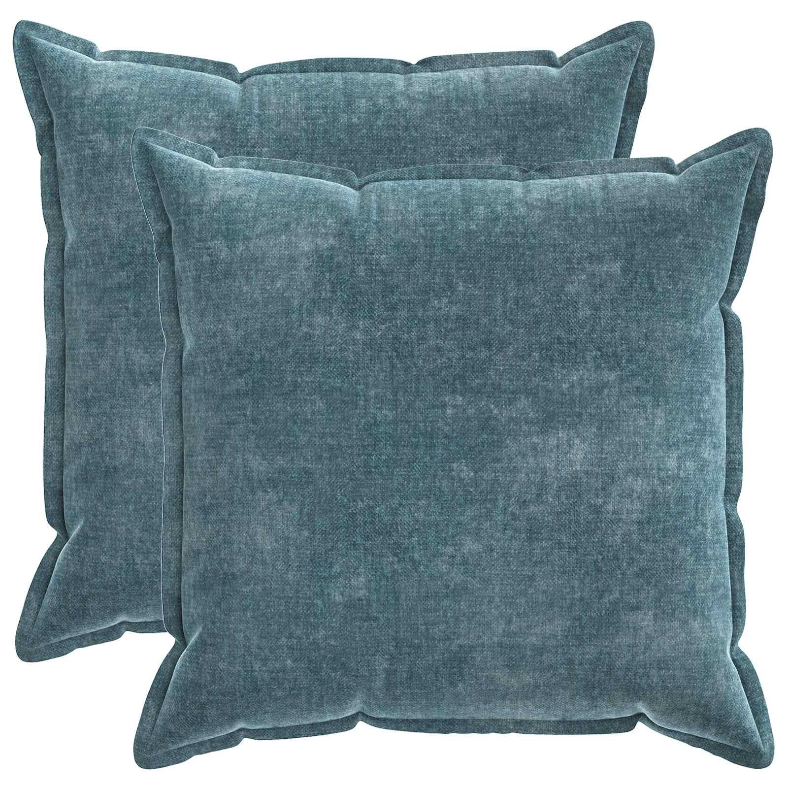 Pudebetræk HOUTEN 2 stk blå 60 x 60 cm i chenille