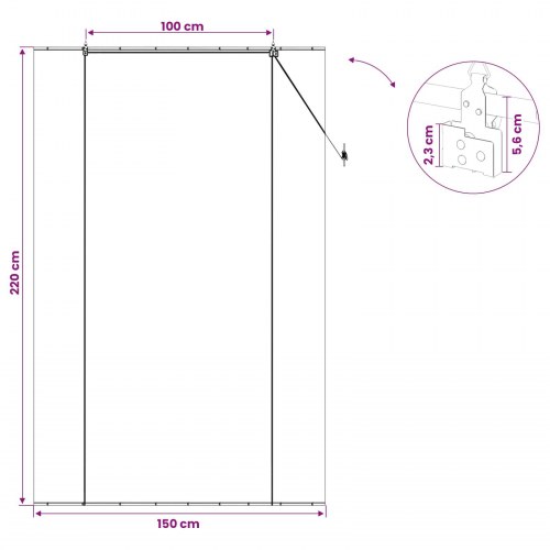 Rullegardin i bambus grå 150 x 220 cm