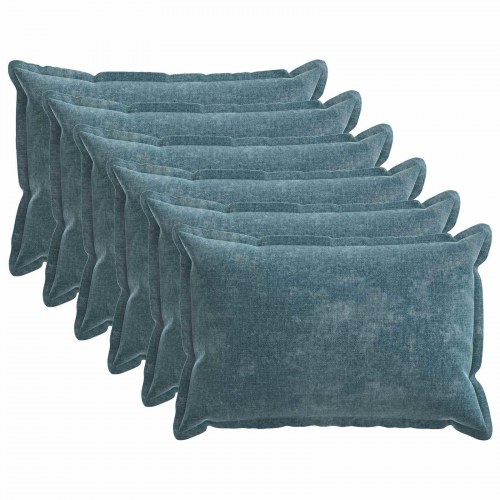Pudebetræk 6 stk HOUTEN blå 50 x 80 cm i chenille stof