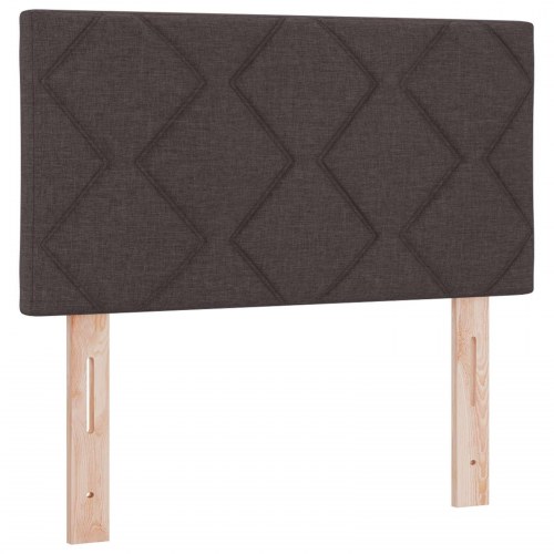 Boksmadras med topmadras 80 x 200 cm mørk brun stof