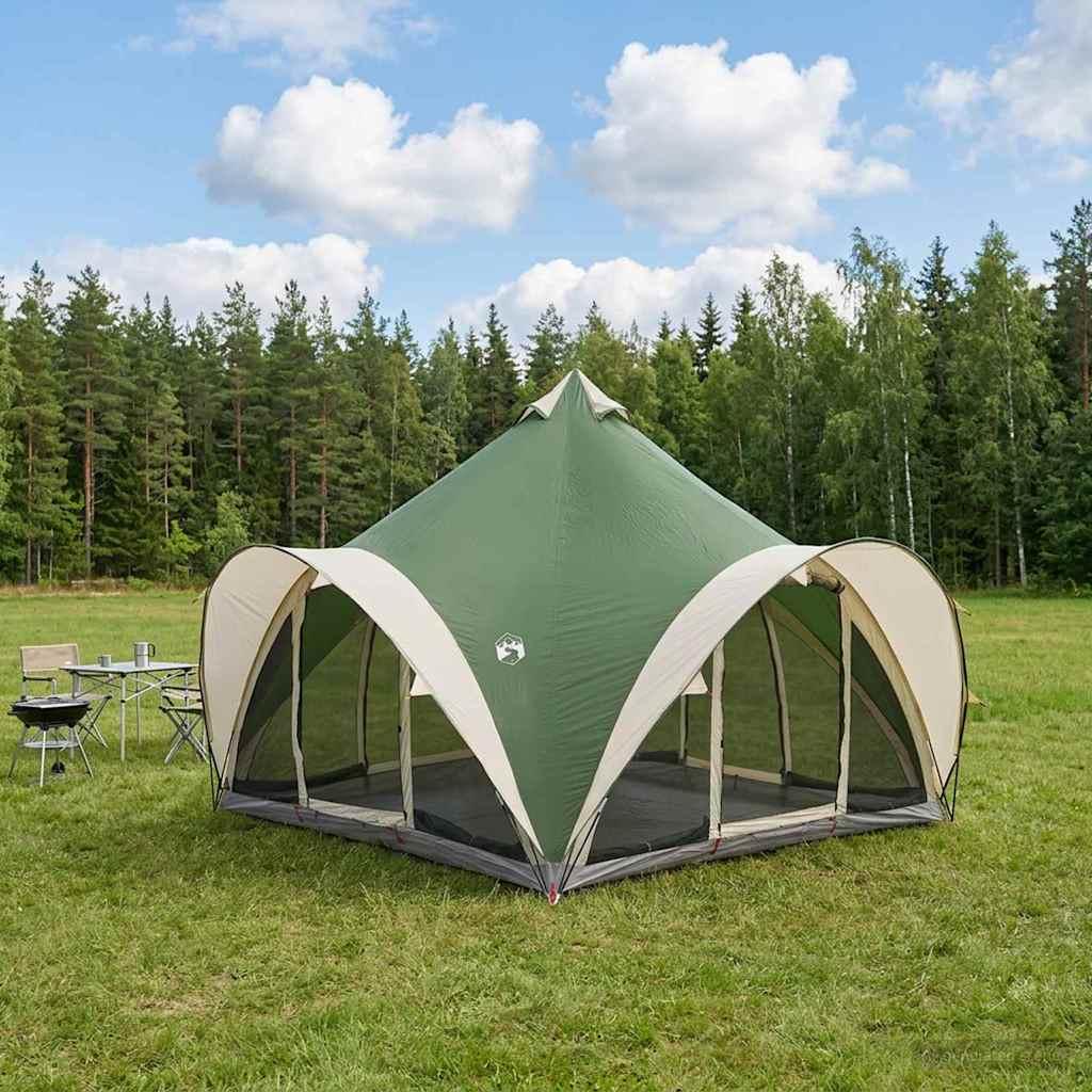Tipi telt med tag grøn 6-personers i polyester og stål