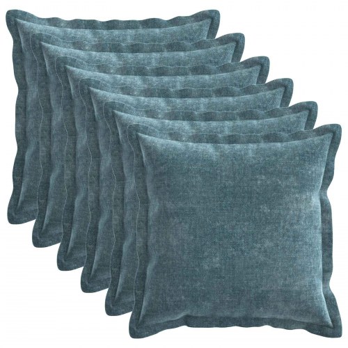 Pudebetræk HOUTEN blå 50 x 50 cm chenille stof 6 stk