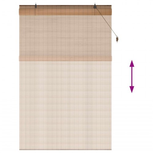 Rullegardin i bambus brun 160 x 220 cm