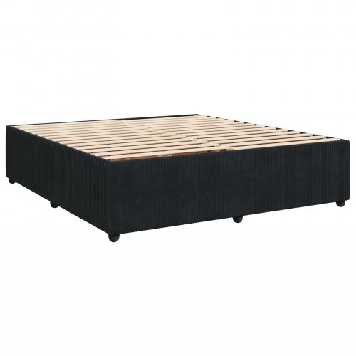 LED boksmadrasseng med opbevaring og madras 200 x 200 cm - sort fløjl