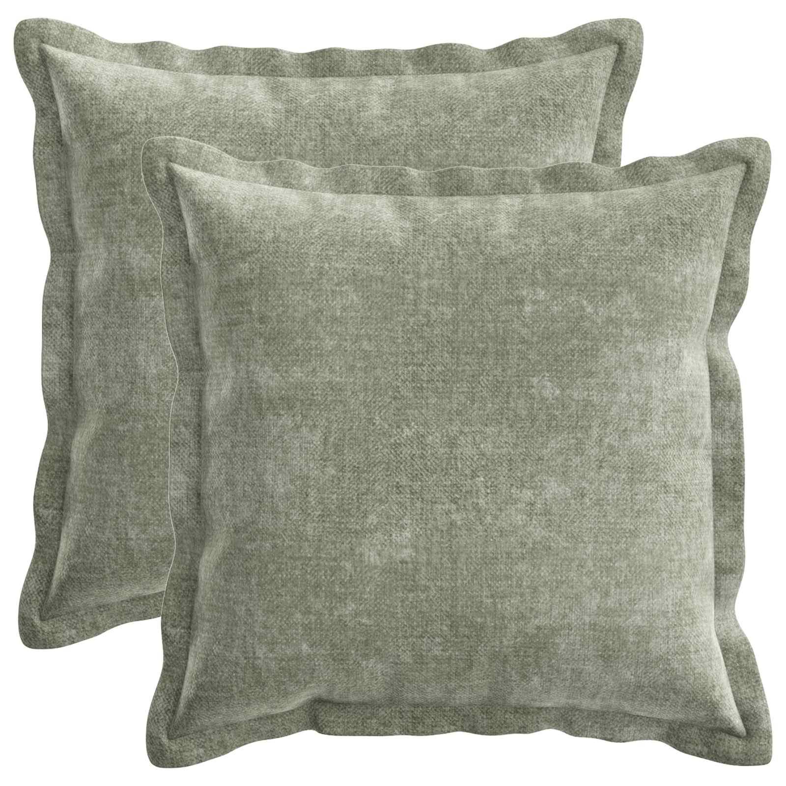 Pudebetræk HOUTEN 2 stk grøn 45 x 45 cm i chenille