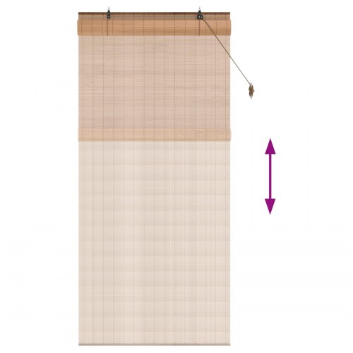 Rullegardin i bambus 90 x 220 cm brun