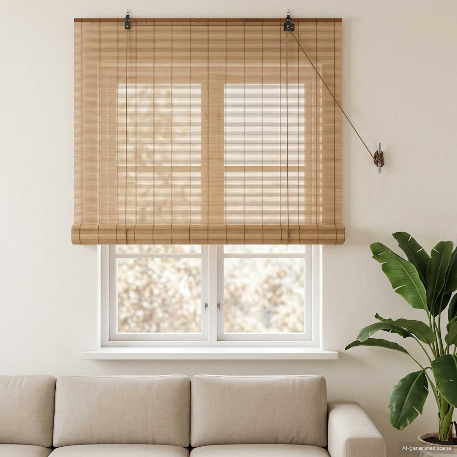 Rullegardin i bambus 90 x 160 cm brun