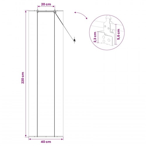 Rullegardin i bambus brun 40 x 220 cm
