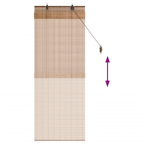 Rullegardin i bambus brun 40 x 160 cm