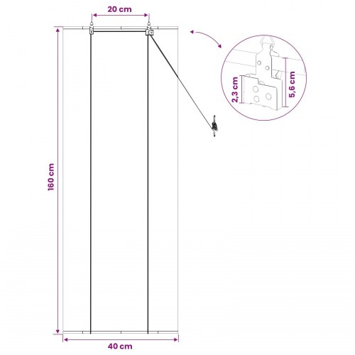 Rullegardin i bambus brun 40 x 160 cm