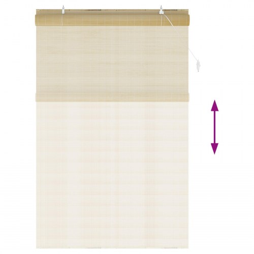 Rullegardin i bambus naturfarvet 160 x 220 cm