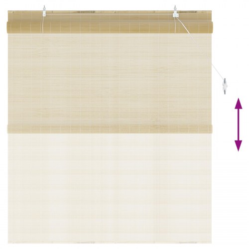 Rullegardin i naturfarvet bambus 160 x 160 cm