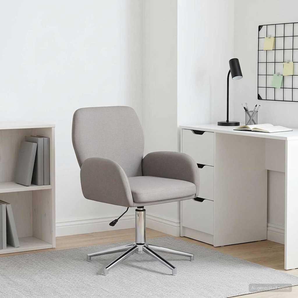 Svingbar skrivebordsstol 54 x 58 x 90 cm gråbrun stof