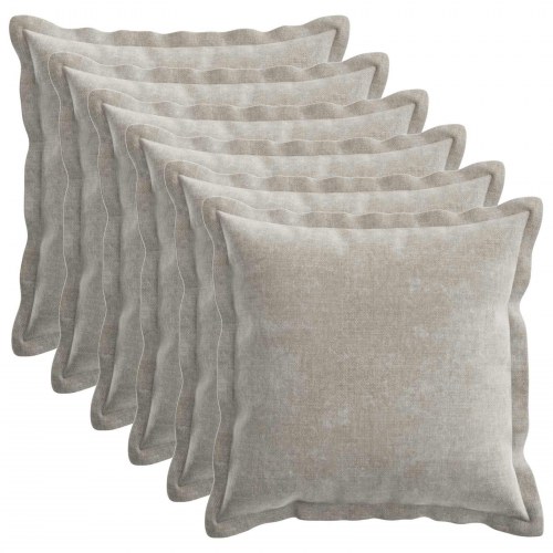 Pudebetræk 6 stk HOUTEN lysegrå 40 x 40 cm i chenille