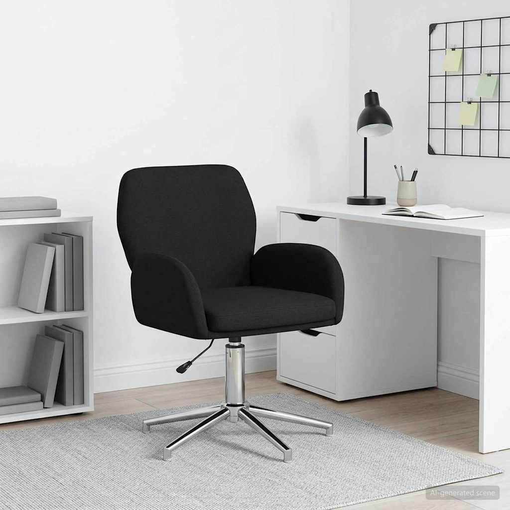 Svingbar skrivebordsstol i sort stof 54 x 58 x 90 cm