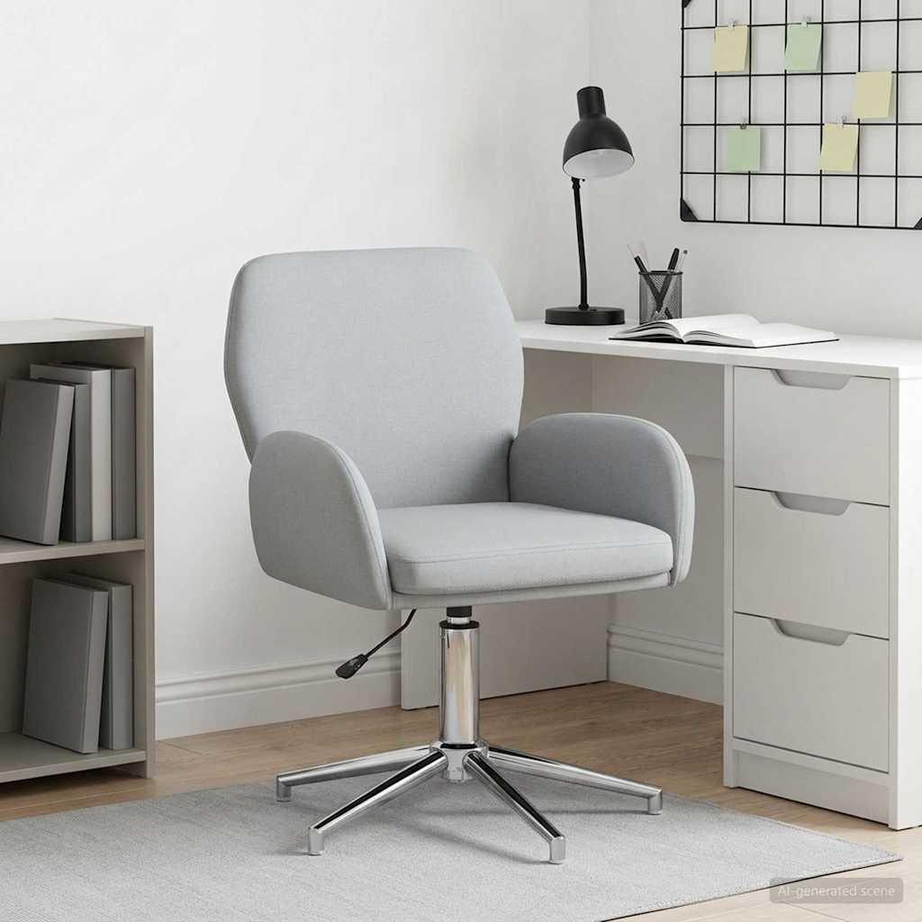 Svingbar skrivebordsstol i stof 54 x 58 x 90 cm - lysegrå