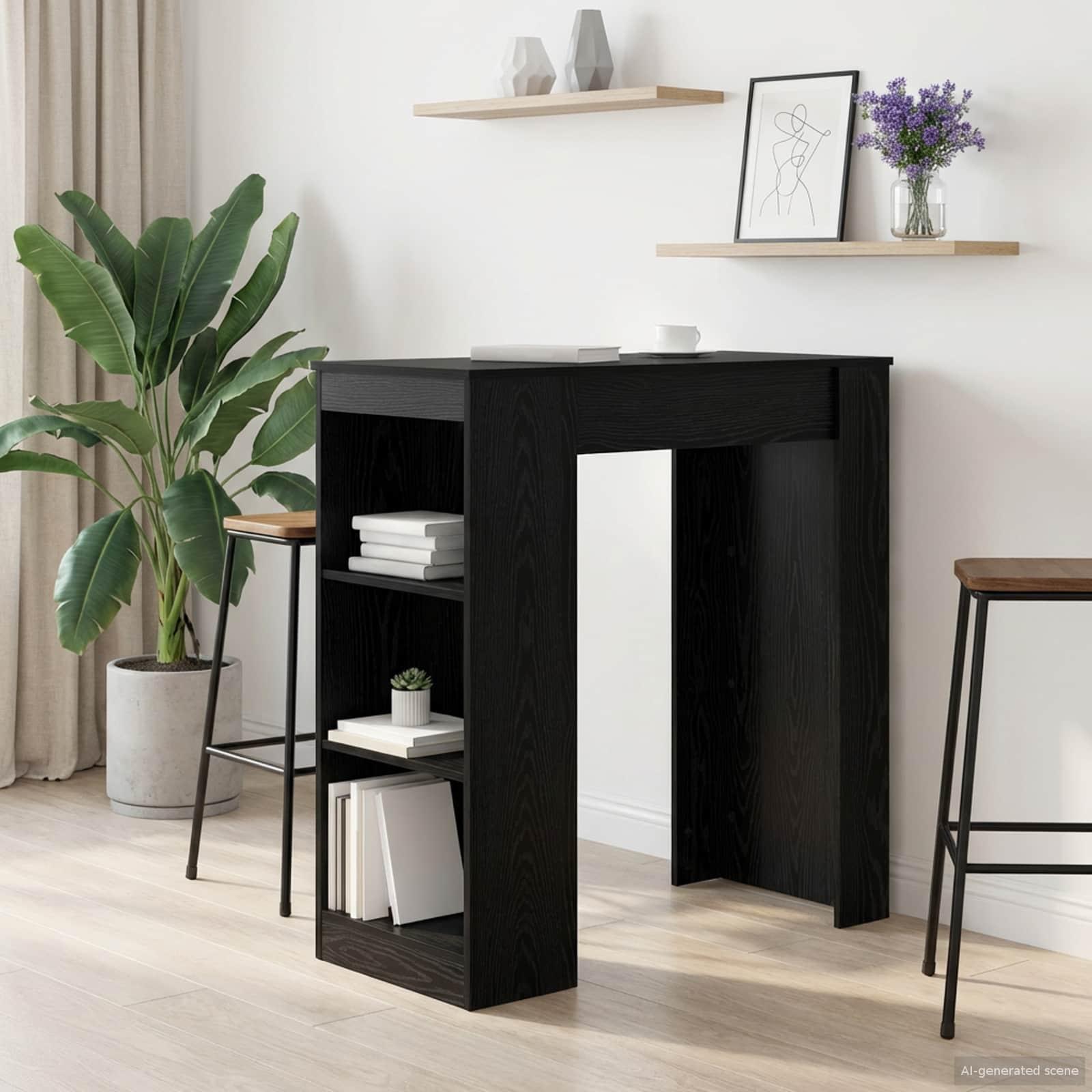 Barbord 95 x 47 x 103,5 cm Konstrueret træ Sort eg