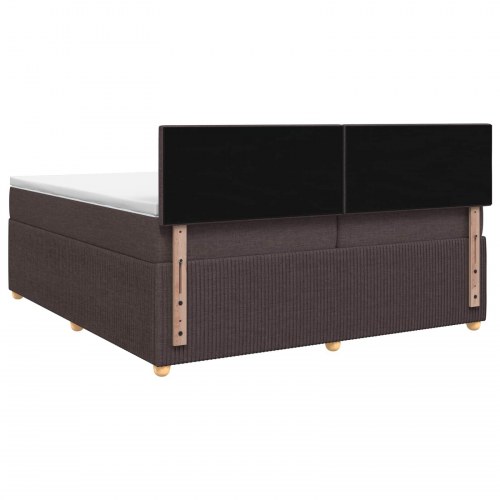 Madras med topmadras 200 x 200 cm mørk brun stofseng
