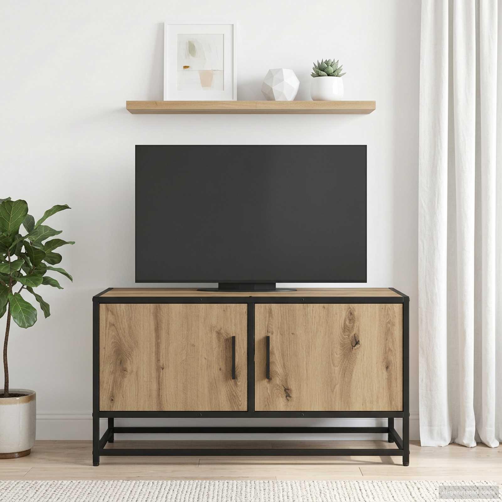 TV-skab 80 x 34,5 x 40 cm i artisan-eg - moderne TV-bord med opbevaring