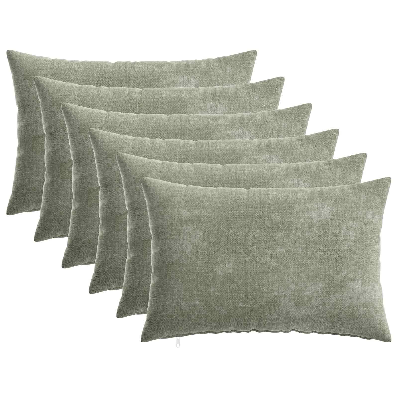 Pudebetræk HEERLEN 6 stk grøn 30 x 50 cm i chenille